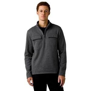 BNWT Prana Brookland Sweater Mens XL Gray/Gravel Wool Blend 1/4 Zip Pullover